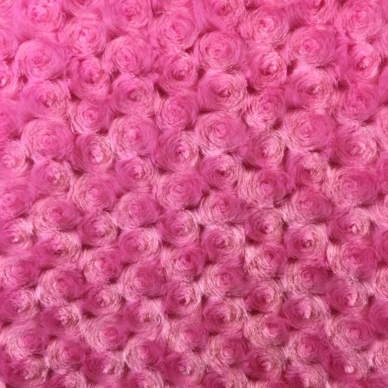 Hot Pink Minky Rosebud Fabric,