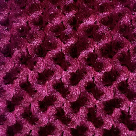 Swirl Rosebud Faux Fur Fabric - 100 Percent Polyester Faux Fur Fabric, Rose Pattern, 60" Width, 11 MM Pile Length (1 Yard)