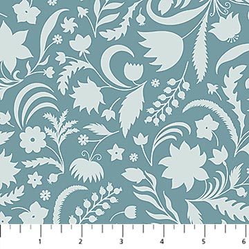 Cotton Fabric Mint Plant Silhouettes 44/45