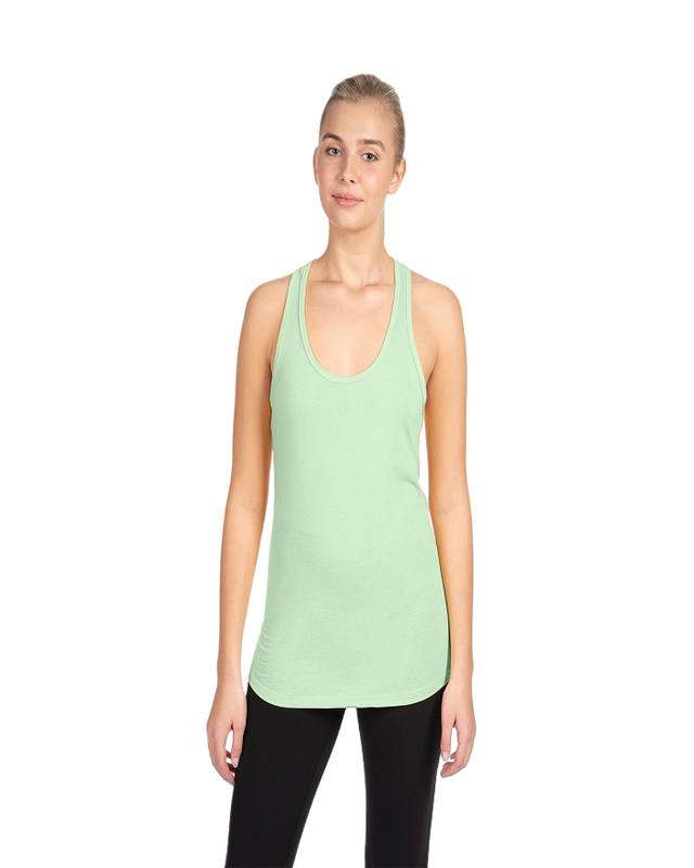Next Level Women Racerback Tank Top Cotton Poly Jersey Fabric - Mint, Racerback, Lightweight, 30 Singles, 135 Grams (1 Unit)
