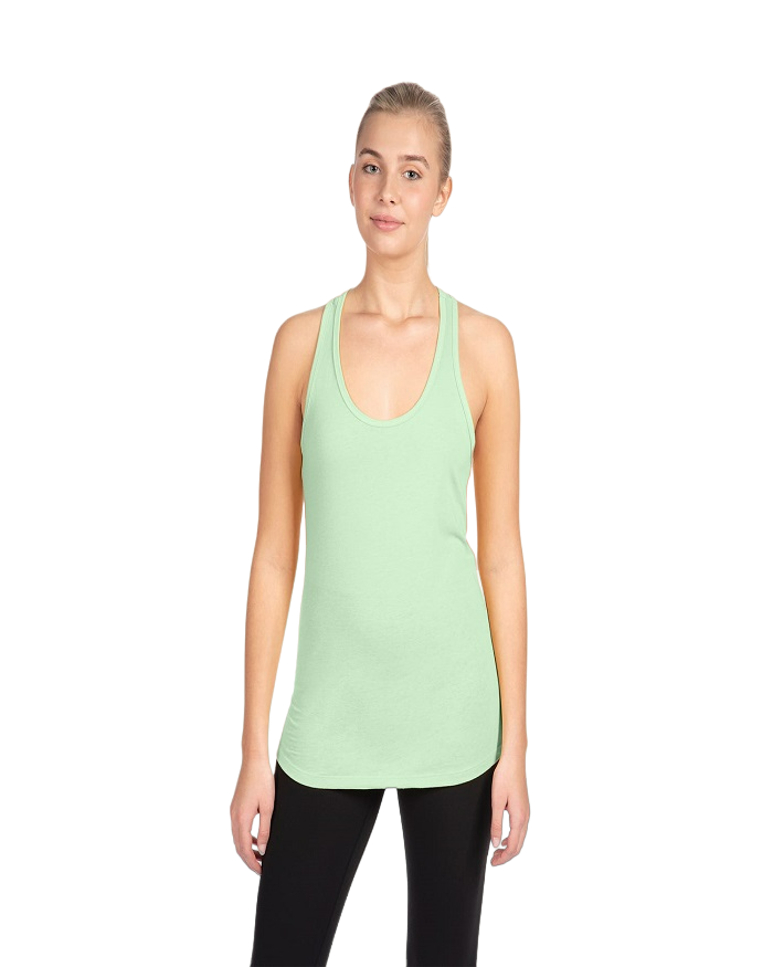 Next Level Women Racerback Tank Top Cotton Poly Jersey Fabric - Mint, Racerback, Lightweight, 30 Singles, 135 Grams (1 Unit)