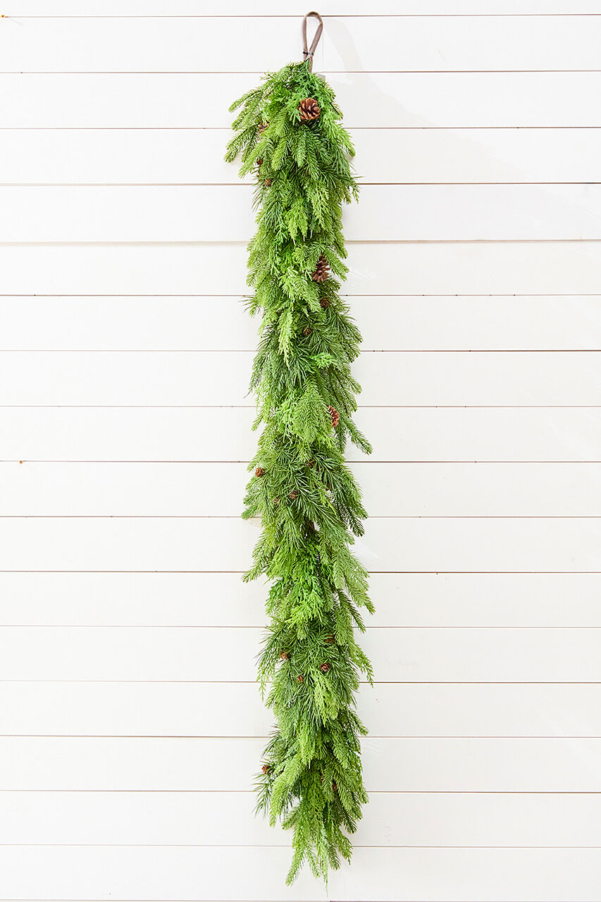 72" x 12" Natural Touch Mix Evergreen Garland
