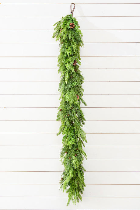 72" x 12" Natural Touch Mix Evergreen Garland