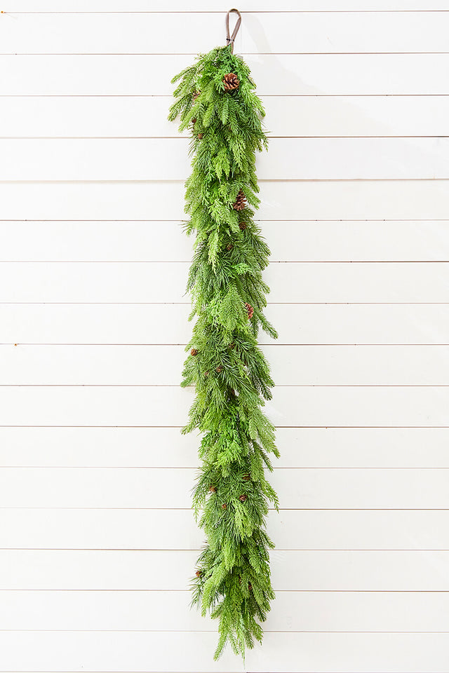 72" x 12" Natural Touch Mix Evergreen Garland