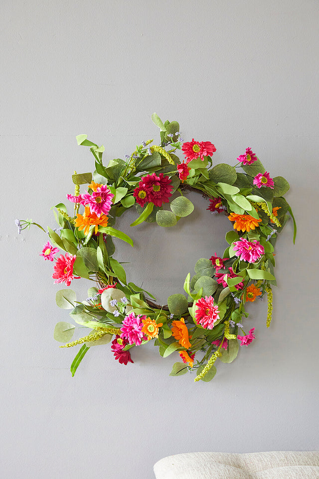 24" Mixed Gerbera Wreath