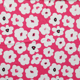 Swim Knit Poly Spandex Mod Floral Carmine Rose