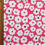 Swim Knit Poly Spandex Mod Floral Carmine Rose