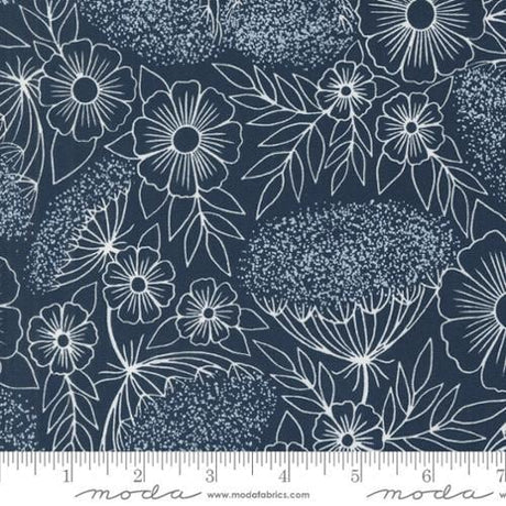 Quilting Cotton Field Of Flowers Navy Floral Moda