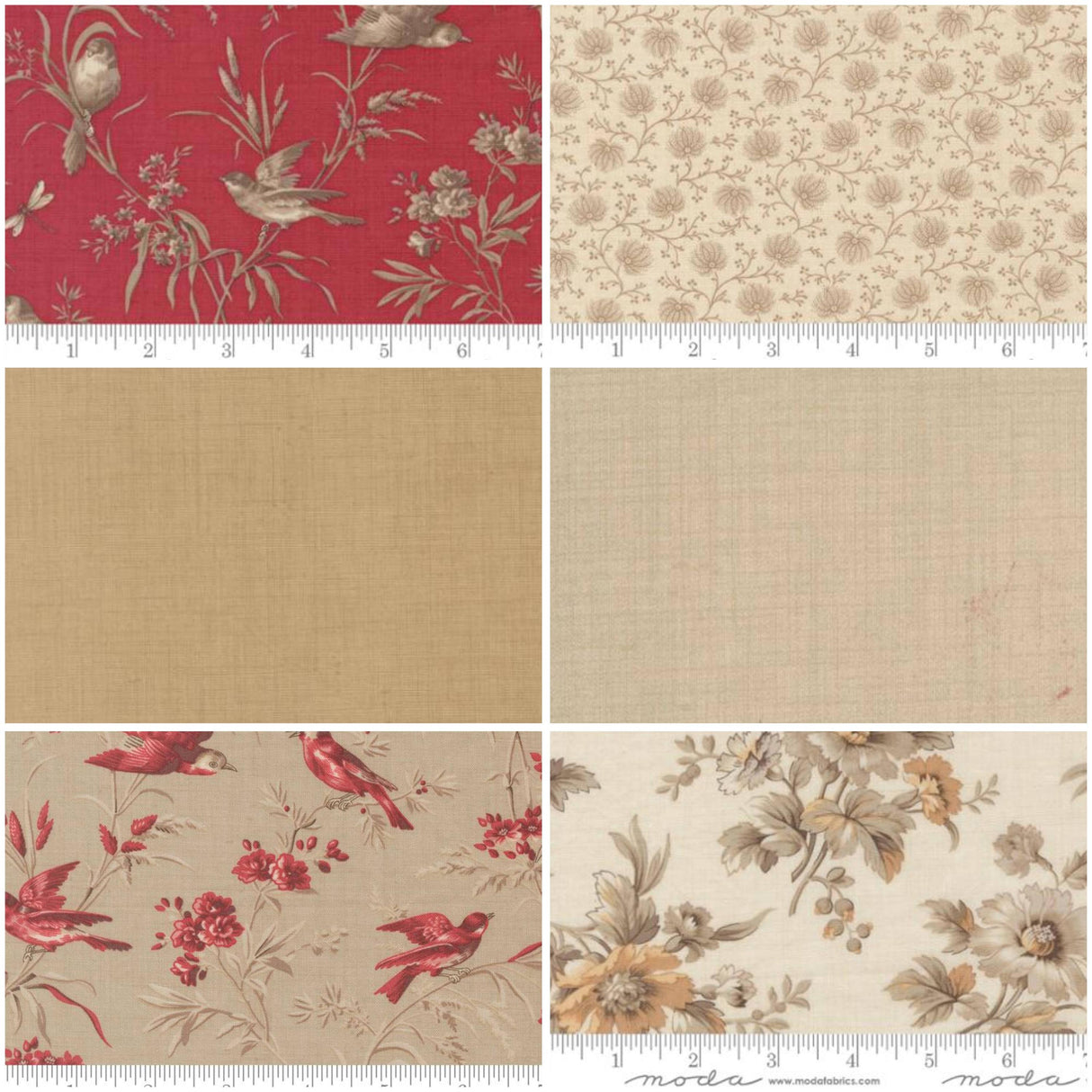 Fat Quarter Bundle Moda French General Curated 11 pcs 100% Cotton