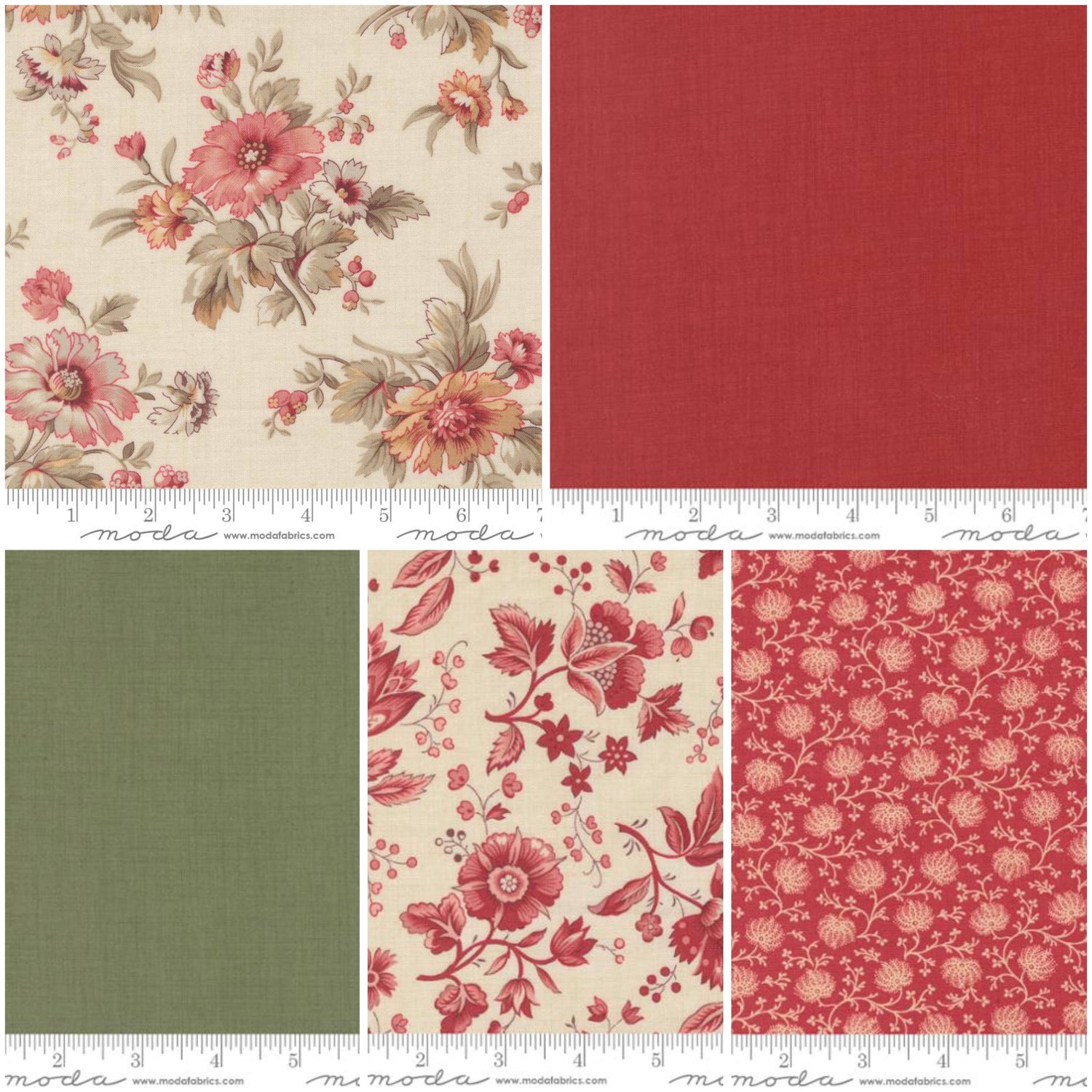 Fat Quarter Bundle Moda French General Curated 11 pcs 100% Cotton