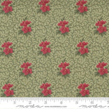 Quilting Cotton Poinsettia Plaza Sage Christmas Moda