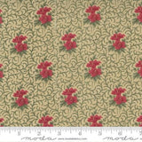 Quilting Cotton Poinsettia Plaza Sage Christmas Moda