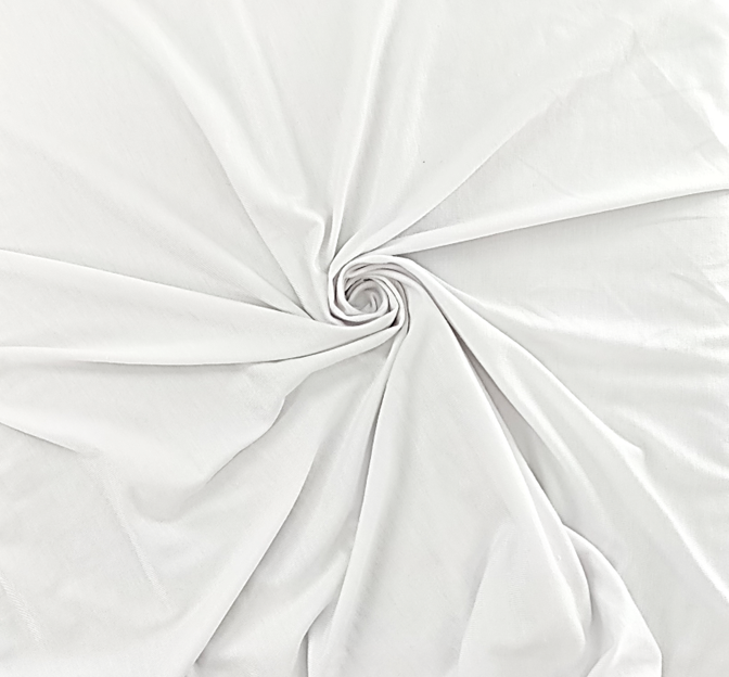 Modal Jersey Rayon Modal Spandex White Apparel Fabric - White Jersey Fabric, 58/60" Width (1 Yard)
