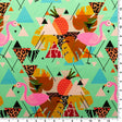 Printed Spandex Flamingo Lawn Fabric