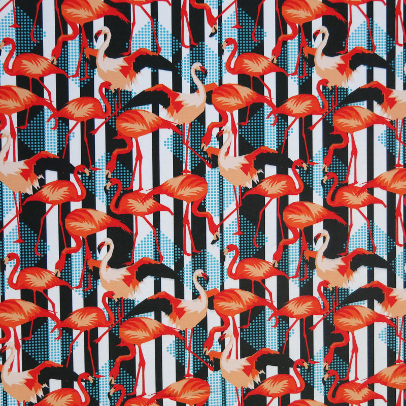 Swim Knit Modern Flamingo Poly Spandex