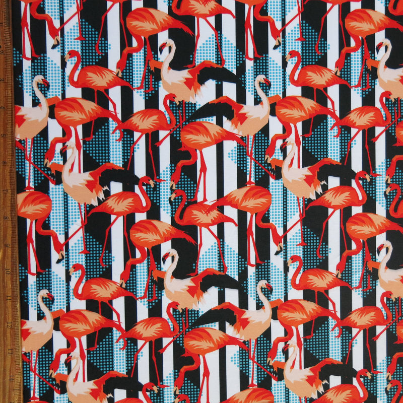 Swim Knit Modern Flamingo Poly Spandex