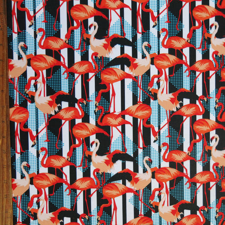 Swim Knit Modern Flamingo Poly Spandex