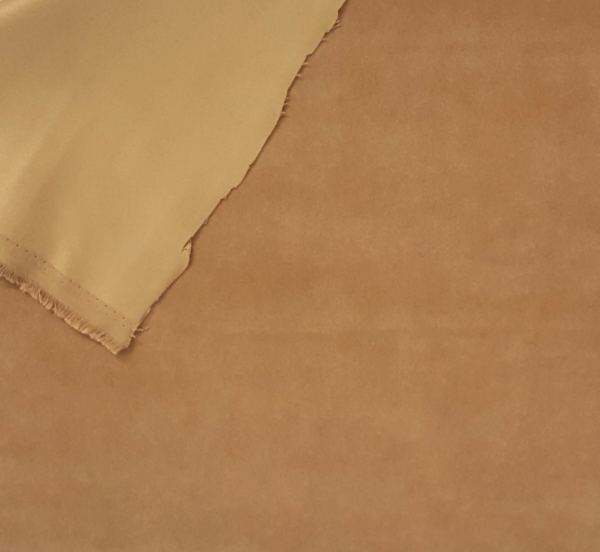 Faux Suede Satin Back Tan Fabric