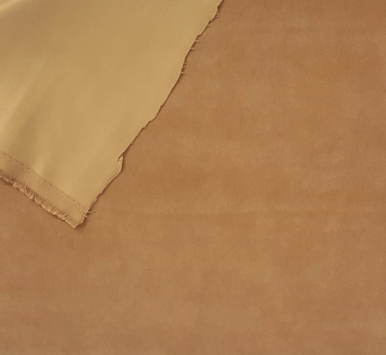 Faux Suede Satin Back Tan Fabric