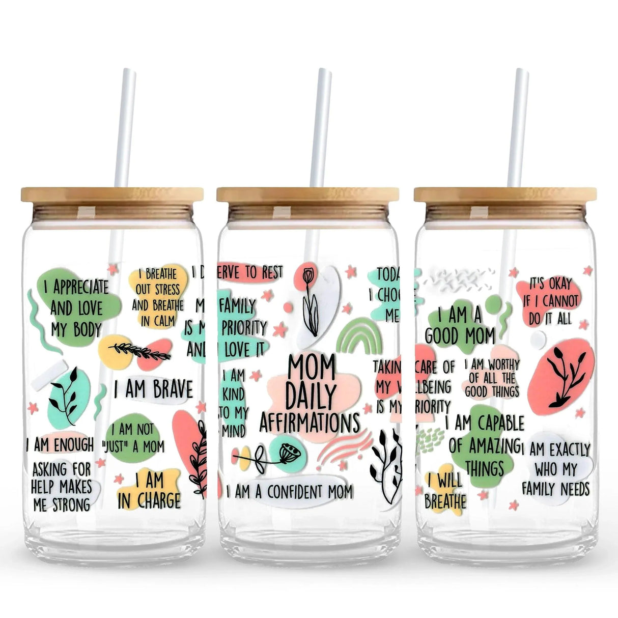 UV DTF Wrap - Mom Daily Affirmations (9.7" x4.3")