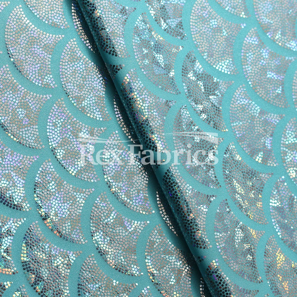 Monster Mermaid Nylon Spandex Fabric - Fish-Scale Hologram, 58-60" Width (1 Yard)