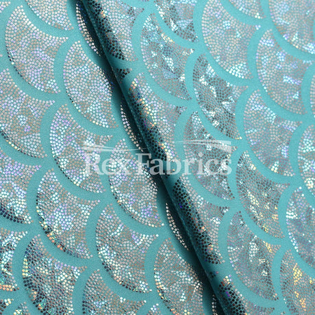 Monster Mermaid Nylon Spandex Fabric - Fish-Scale Hologram, 58-60" Width (1 Yard)