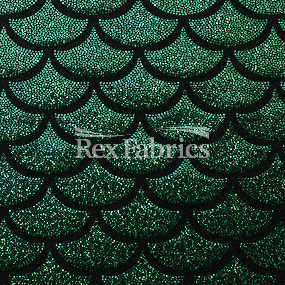 Monster Mermaid Nylon Spandex Fabric - Fish-Scale Hologram, 58-60" Width (1 Yard)