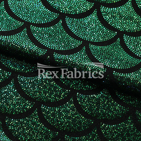 Monster Mermaid Nylon Spandex Fabric - Fish-Scale Hologram, 58-60" Width (1 Yard)
