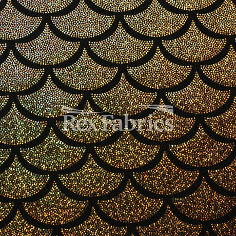 Monster Mermaid Nylon Spandex Fabric - Fish-Scale Hologram, 58-60" Width (1 Yard)