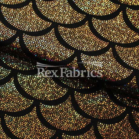 Monster Mermaid Nylon Spandex Fabric - Fish-Scale Hologram, 58-60" Width (1 Yard)