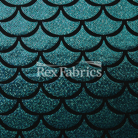 Monster Mermaid Nylon Spandex Fabric - Fish-Scale Hologram, 58-60" Width (1 Yard)