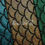Monster Mermaid Nylon Spandex Fabric - Fish-Scale Hologram, 58-60" Width (1 Yard)