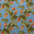Cotton Upholstery Fabric Monstera Banana Leaf Birds of Paradise Orange Ginger