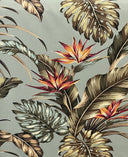 Cotton Upholstery Fabric Monstera Banana Leaves Birds of Paradise