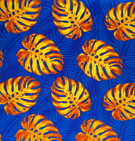 Polyester Peachskin Fabric Monstera Dypsis Lutescens Leaves