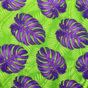 Polyester Peachskin Fabric Monstera Dypsis Lutescens Leaves