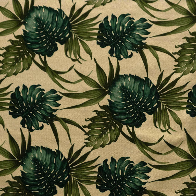 Cotton Barkcloth Monstera Leaf Dypsis Lutescens Fabric