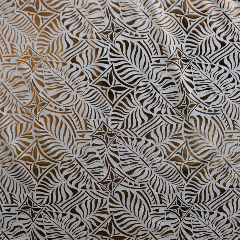 Polyester Foil Print Monstera Leaf Tiara Fabric