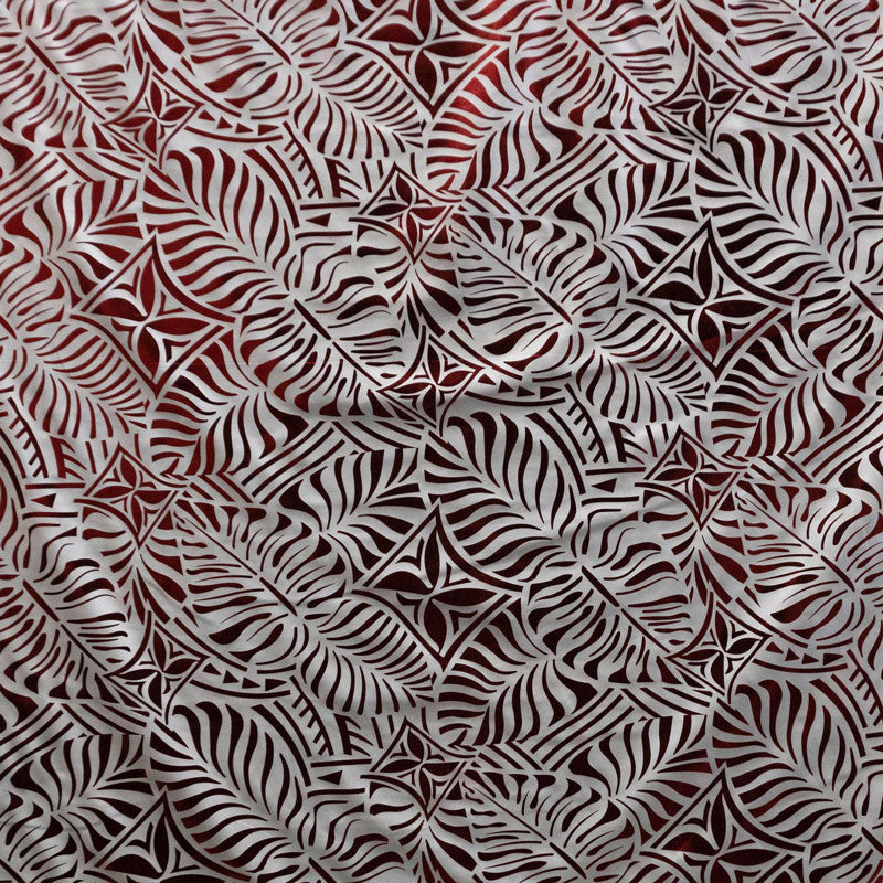 Polyester Foil Print Monstera Leaf Tiara Fabric