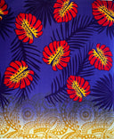 Cotton Barkcloth Fabric Monstera Palm Leaves Border