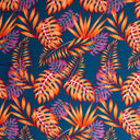 Rayon Fabric Monstera Split Leaves Tropical Print