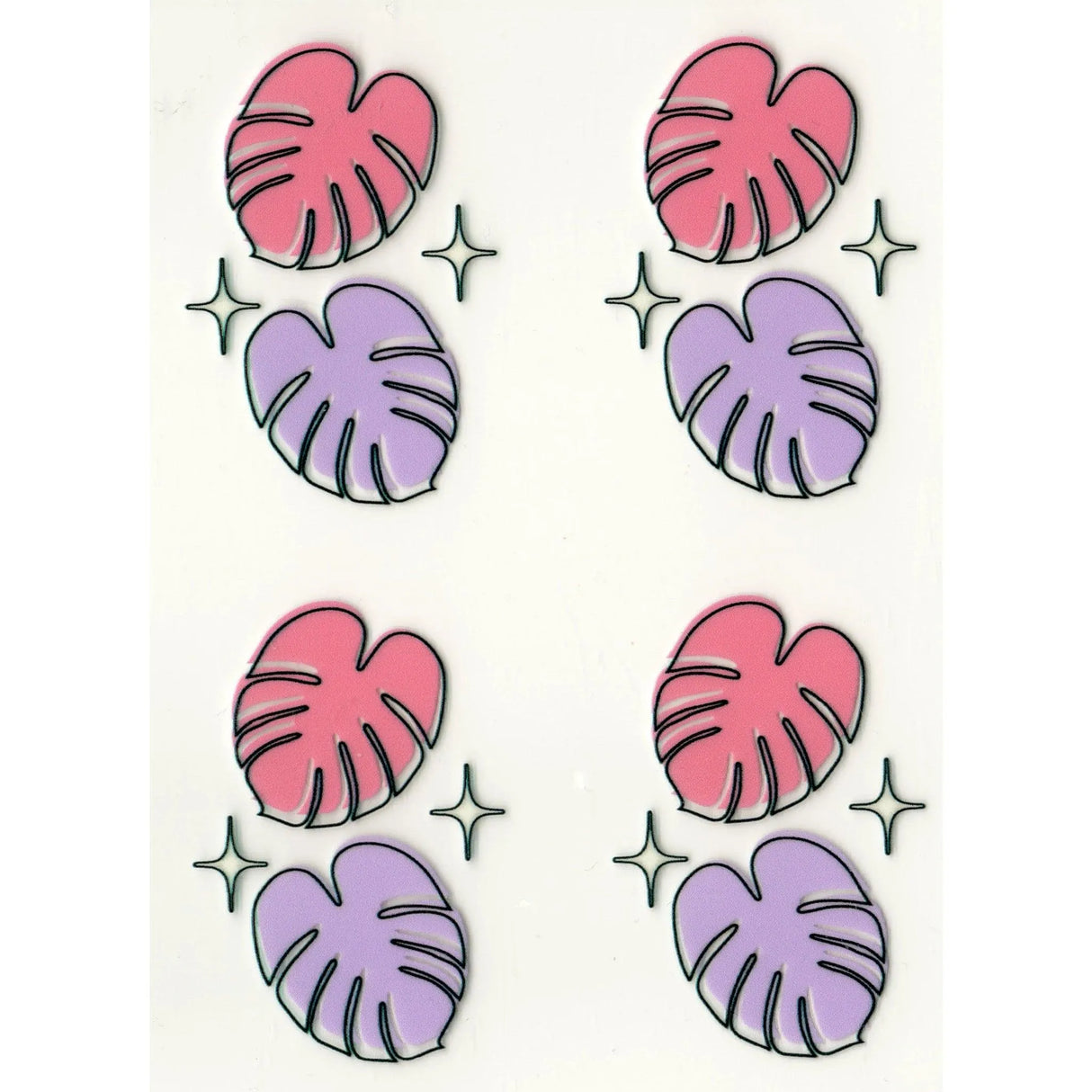UV DTF Decal - Pastel Monstera (4 Decals 2")