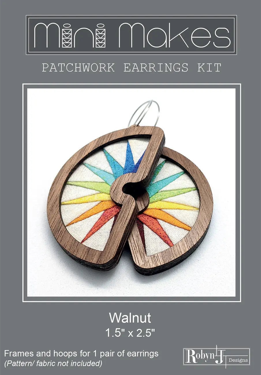Wooden Moon Earring Kit Walnut