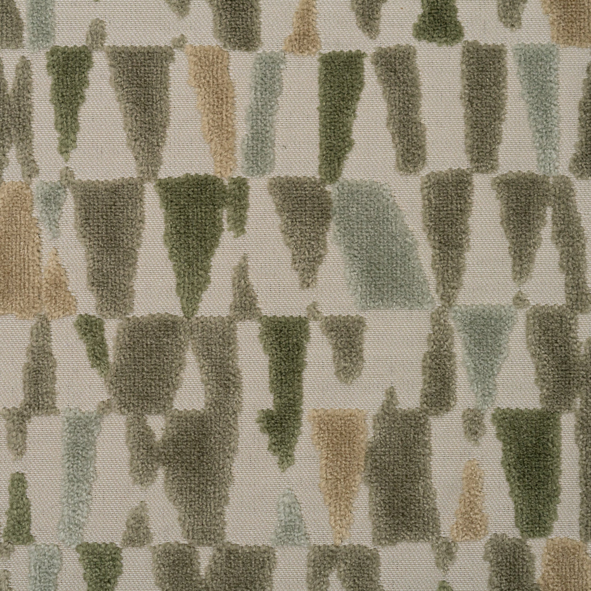 Cut Velvet Upholstery Fabric Mosaic Geometric Pattern