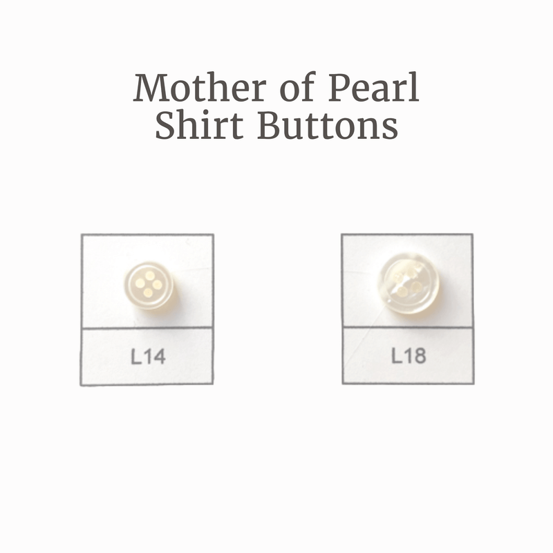 Mother Of Pearl Shirt Buttons - Mother Of Pearl Fabric - L14, L18