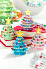 4" Mini Nostalgic Pastel Trees Ornaments, Assortment of 4