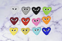 Embroidered Heart Patch with Eyes