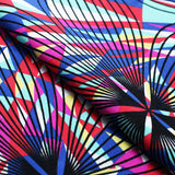 Prism Nylon Spandex Fabric - Multicolor Abstract Print, 58-60" Width (1 Yard)