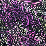 Outbreak Nylon Spandex Fabric - Black/Purple Chevron Zig Zag, 58/60" Width (1 Yard)