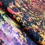 Coral Rave Nylon Spandex Fabric - Black/Yellow/Orange, Circle Lava Print, 58/60" Width (1 Yard)